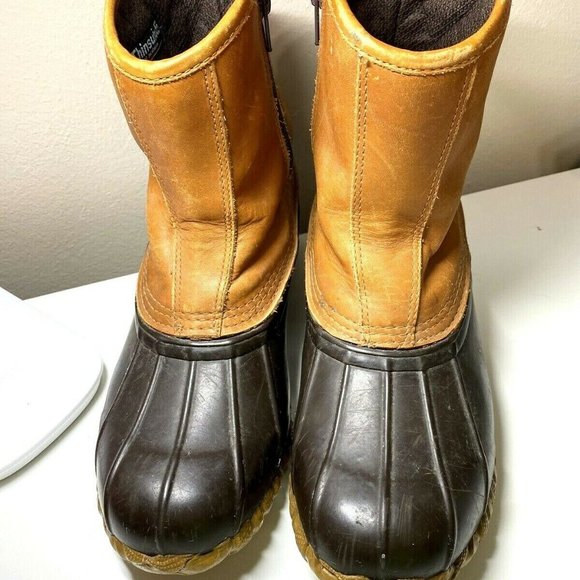 Cabelas Mens Sz 7 Side Zip Duck Boots Leather Stee - Picture 1 of 7